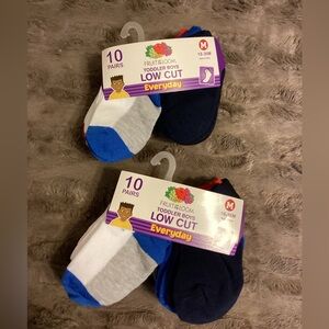 🎃 NWT 10 Pairs Fruit of the Loom Toddler Boys Low Cut Socks Size M 18-36 months